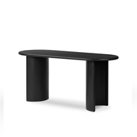Bureau de direction moderne pour la maison et le bureau, table d'écriture et de jeu pour ordinateur, bureau de réception ovale en bois noir