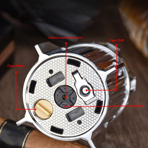 ไฟแช็คบิวเทนแบบเติมได้ ไฟแรงสามหัว ทนลม พกพาสะดวก สำหรับตั้งแคมป์กลางแจ้ง จุดซิการ์ ไฟสีฟ้า - Product Image 3