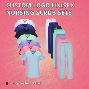 Ensembles d'uniformes d'infirmière unisexes personnalisables avec logo, en tissu tissé, pantalons de jogging et blouses médicales pour femmes et hommes, type d'accessoire - Product Image 2