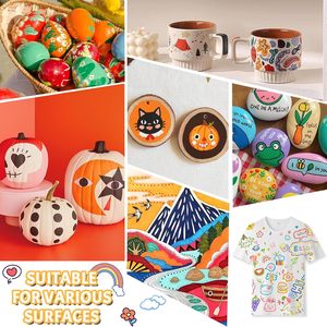 Pennarelli Acrilici 48 <span class=keywords><strong>Colori</strong></span>, 24 Pennarelli Acrilici a Doppia Punta per Pittura su Roccia - Product Image 6