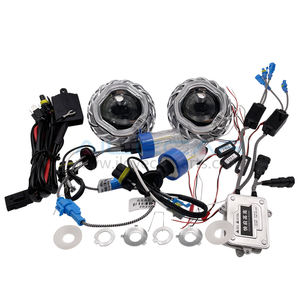 Turbina cuadrada de 2,5 pulgadas con sistema de luz de coche, <span class=keywords><strong>kit</strong></span> de lente de proyector Bixenón <span class=keywords><strong>h7</strong></span>, halos X duales - Product Image 2