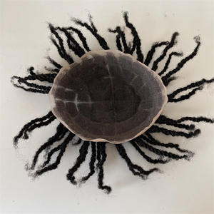 ท็อปเปอร์ผมแท้แบบถักเปียไร้รอย<span class=keywords><strong>ต</strong></span>่อสำหรับผู้ชาย ผมอินเดียแท้แบบเรมี่ ทรงแอฟโฟร คินกี้ <span class=keywords><strong>ทวิ</strong></span>สต์  ฐานลูกไม้โปร่งใส - Product Image 2