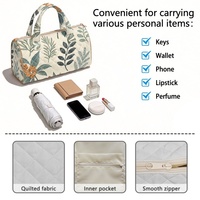 Sac à main brodé personnalisé à imprimé feuilles tropicales hawaïennes et fleurs d'hibiscus des Fidji pour le shopping, les voyages et le quotidien