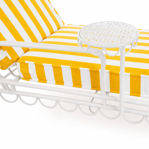 Sedia a Sdraio Regolabile Hodon di Alta Gamma Personalizzata con Strisce Gialle e Bianche per Esterni Estivi con Protezione Solare - Product Image 6