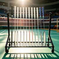 Support de rangement moderne pour raquettes de badminton avec roulettes, présentoir métallique pour raquettes de sport, organisateur pour salle de sport, terrain de sport, club, équipement de rangement