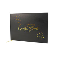 Carnet de visiteurs pour mariage avec couverture en papier offset, reliure spirale et impression dorée