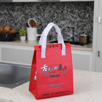 Emballage jetable à emporter imprimé personnalisé pour barbecue et gâteau Sachets de thé au lait pliables Sac alimentaire isolé Sac thermique non tissé