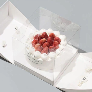 Scatola di Lusso Trasparente <span class=keywords><strong>per</strong></span> Esposizione <span class=keywords><strong>Torte</strong></span> con Finestra Rigida Sicura <span class=keywords><strong>per</strong></span> Dolci con Nastro Goffrato e Stampa con Rivestimento UV - Product Image 5