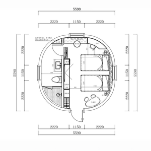 Casa Domo Modular Prefabricada de 28 m², Casa Domo de Espuma, EPS Grafito Ultra Aislante, Mini Casa, Cabaña de Resort para <span class=keywords><strong>Hotel</strong></span> Boutique - Product Image 2