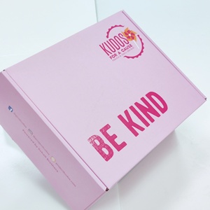 Enveloppe ondulée couleur rose boîte d'emballage cosmétique recyclable grande boîte d'expédition de cadeaux de vêtements avec logo - Product Image 3