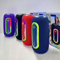 Altavoces Estéreo Inalámbricos Portátiles de Bambú RGB con Micrófono Incorporado, Potencia de Salida de 10-30 W para iPhone, Uso en Fiestas