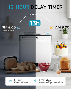Euhomy 25-in-1 sản xuất bánh mì Máy 2lb breadmaker bánh mì máy với Nut Dispenser và nấm men Dispenser - Product Image 6