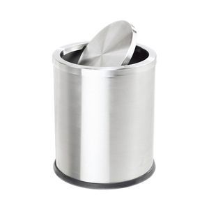 Gran oferta, 15L doméstico de acero inoxidable de cubo de basura, parte superior abierta con tapa rodante, cubo de basura, Cubo de almacenamiento para dormitorio - Product Image 3