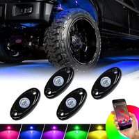 OVOVS-Sistema de iluminación automática, luces de neón de 12V, 4 vainas RGB, luz de roca LED para recoger ATV UTV