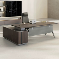 Ensemble de bureau de direction en L pour superviseur, petit bureau d'écriture pour directeur général, chaise, mobilier de luxe minimaliste