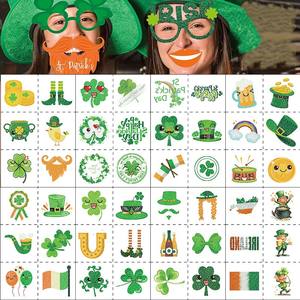 Venta al por mayor impermeable brillo luminoso <span class=keywords><strong>tatuaje</strong></span> temporal pegatinas Día <span class=keywords><strong>de</strong></span> San Patricio tatuajes para adultos, Irlanda fiesta suministros - Product Image 2