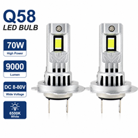 Ampoule de phare LED H7 super lumineuse pour voiture, 70W LED 6000K, refroidissement par ventilateur, ampoules LED H7 pour Honda Civic, phares LED pour voiture