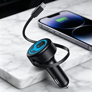 ที่ชาร์จในรถยนต์แบบพับเก็บได้ superone รุ่น 2026 Trending PD Fast Car Charger สำหรับ iPhone 60w Type C ที่ชาร์จโทรศัพท์มือถือในรถยนต์ - Product Image 1