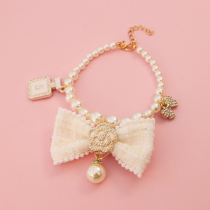 Nouveau Design JEWELED Dernière Mode <span class=keywords><strong>Chat</strong></span> et Chien <span class=keywords><strong>Collier</strong></span> de Perles avec Élégant Bowknot Solide Motif <span class=keywords><strong>Collier</strong></span> de Chien - Product Image 6