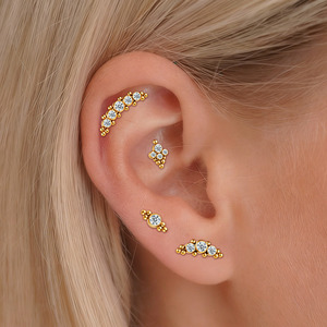 <span class=keywords><strong>Orecchini</strong></span> <span class=keywords><strong>Piercing</strong></span> Labret in Oro Lucido con Zirconia per <span class=keywords><strong>Trago</strong></span>, Daith, Cartilagine - Gioielli da Festa - Product Image 6
