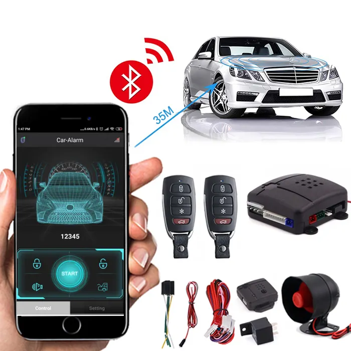 Hot Sale Easy To USE Mobile BT remote car alarm system and Anti keyless entry alarme do carro in South American market