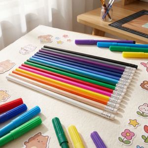 Wholesale Custom Waterproof <b>Wooden</b> Pencil Promotional Gift with Silk <b>Screen</b> Printed Logo for Back to School Students Events - Product Image 4