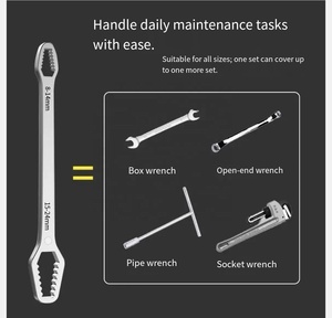 Clé à molette réglable robuste à double extrémité, clé à anneau auto-serrante, outils multifonctionnels pour la réparation automobile à domicile - Product Image 4
