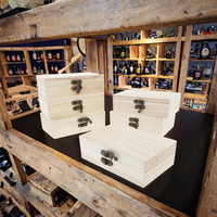 Boîte de rangement en bois personnalisée en gros, coffret en bois naturel fait main, ensemble de boîtes de rangement en bois artisanales