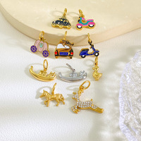 Nouvelle Série de Breloques en Acier Inoxydable Thème Transport Européen et Américain, Pendentifs Simples Taxi Moto pour Blogueurs, Accessoires de Bijoux DIY