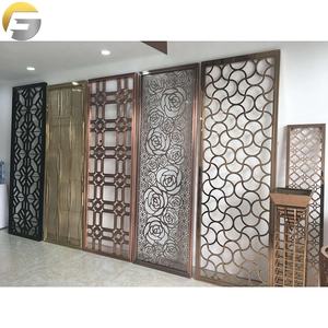 AN051 Hotel Restaurant Gold Stainless Steel Room Floor To Ceiling Living Screens Divider For <strong>Interior</strong> Decoration - Product Image 3
