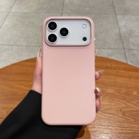Coque de téléphone intégrale en silicone liquide avec cadre métallique, style INS, 8 couleurs, protection 360°, haute qualité, pour 17 Pro Max Big Hole