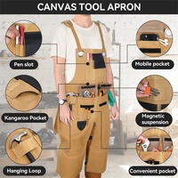 Tablier de travail robuste en toile cirée, multi-poches, pour charpentier, avec porte-clous magnétique et fermeture éclair, vente en gros