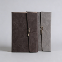 Carnet en cuir PU A5 de qualité supérieure, avec boucle métallique minimaliste et papier épais couleur crème - Idéal pour les professionnels et les cadeaux