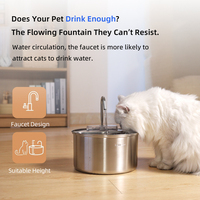 OEM 4L Tuya Wifi Distributeur d'eau automatique pour chat Bol en acier inoxydable Niveau d'eau visible Fontaine d'eau pour chat et chien pour boire