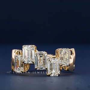 Bague en or 14 carats avec diamant de laboratoire pour homme, bague en diamant synthétique de qualité supérieure, large bande élégante, bijoux de fiançailles et de mariage - Product Image 3