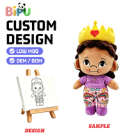 Produsen Mainan Boneka Plush, Boneka Putri Custom, Mahkota, Celana Pelangi, Karakter Anime, Figur Mainan Plush, OEM, Isi Kapas PP