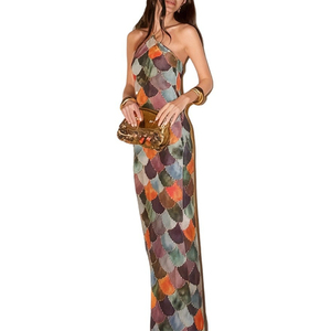 Nouvelle <span class=keywords><strong>Robe</strong></span> <span class=keywords><strong>Longue</strong></span> Halter Imprimée Sexy Printemps-Été 2026 pour Femme – <span class=keywords><strong>Robe</strong></span> de Soirée <span class=keywords><strong>Brillante</strong></span> Sans Manches et Dos Nu, Moulante aux Hanches - Product Image 6