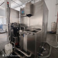 Chariot de lavage industriel en acier inoxydable pour fumoirs, système de recyclage d'eau à stérilisation haute température pour boulangeries et fumoirs