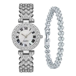 <strong>Fashion</strong> <strong>Watch</strong> <strong>Set</strong> Women's Heart Ring Necklace Earrings Luxury Water Diamond Casual <strong>Watch</strong> Bracelet <strong>Set</strong> - Product Image 6