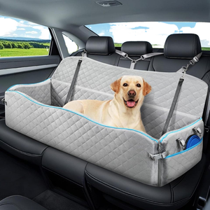 Cama elevadora grande para asiento de coche de perro de 120 libras con cojín grueso correas de seguridad lavables desmontables patrón sólido cama de coche para mascotas asiento trasero - Product Image 1