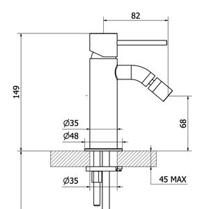 JABIL 25 BIDET MIXER Click Clack Drain Categoría de producto Herramienta de torneado - Product Image 3