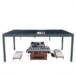 Pérgola Motorizada de Aluminio WANJIA, Persianas Impermeables Retráctiles, Arco con Estructura Metálica con Recubrimiento en Polvo, para Uso en Cabañas y Pabellones - Product Image 3