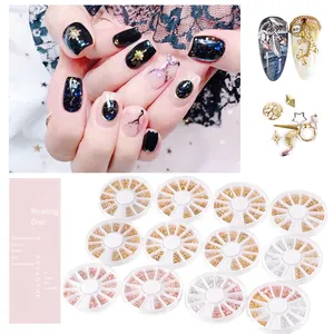Breloques 3D marines pour ongles en alliage doré, coquillages, étoiles de mer, étoiles creuses, rivets métalliques pour la décoration artistique de la manucure - Product Image 5