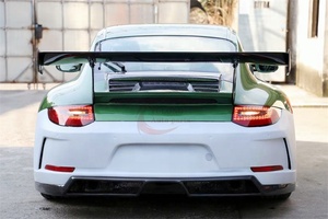 997 GT3 RS Kit carrosserie pour <span class=keywords><strong>Porsche</strong></span> <span class=keywords><strong>911</strong></span> 997 2009-2011 demi pare-chocs avant en Fiber de carbone pare-chocs arrière jupe latérale aileron arrière Kit carrosserie - Product Image 5