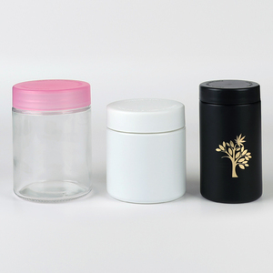 Riporto personalizzato di prodotti secchi con fiori di erbe sigillati 3.5g nero opaco 3 once a <span class=keywords><strong>bocca</strong></span> larga a prova di bambino contenitore in vetro - Product Image 3