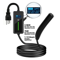 Nuevo Cargador NACS para Vehículos Eléctricos, 16A NEMA 5-15 Nivel 1, IP66 Impermeable, 3.5KW, Corriente Ajustable, Conector Portátil