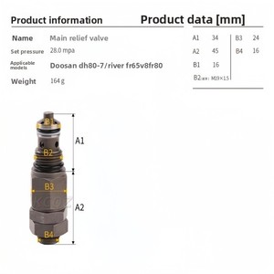 Katup bantuan beban atas untuk Doosan <span class=keywords><strong>Excavator</strong></span> 2420-1226 DH170-5 <span class=keywords><strong>DH220</strong></span>-5 DH80 DH250-5 DH225-7 katup luapan Port minyak - Product Image 4