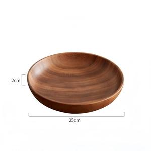 Nouvelles assiettes rondes en bois d'acacia très vendues, vaisselle de cuisine, assiettes à dessert, assiettes à fruits, assiettes à gâteau, assiettes à salade - Product Image 6