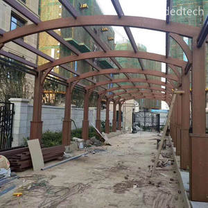 Kit de pérgola de madera polimérica WPC económico, fácil montaje con guía de instalación gratuita y soporte de vídeo - Product Image 1