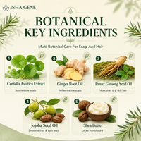 Huile capillaire au ginseng et au gingembre, très vendue, pour des cheveux plus épais et plus volumineux, réparation du cuir chevelu, hydratante, extrait de racines végétales, traitement végétalien